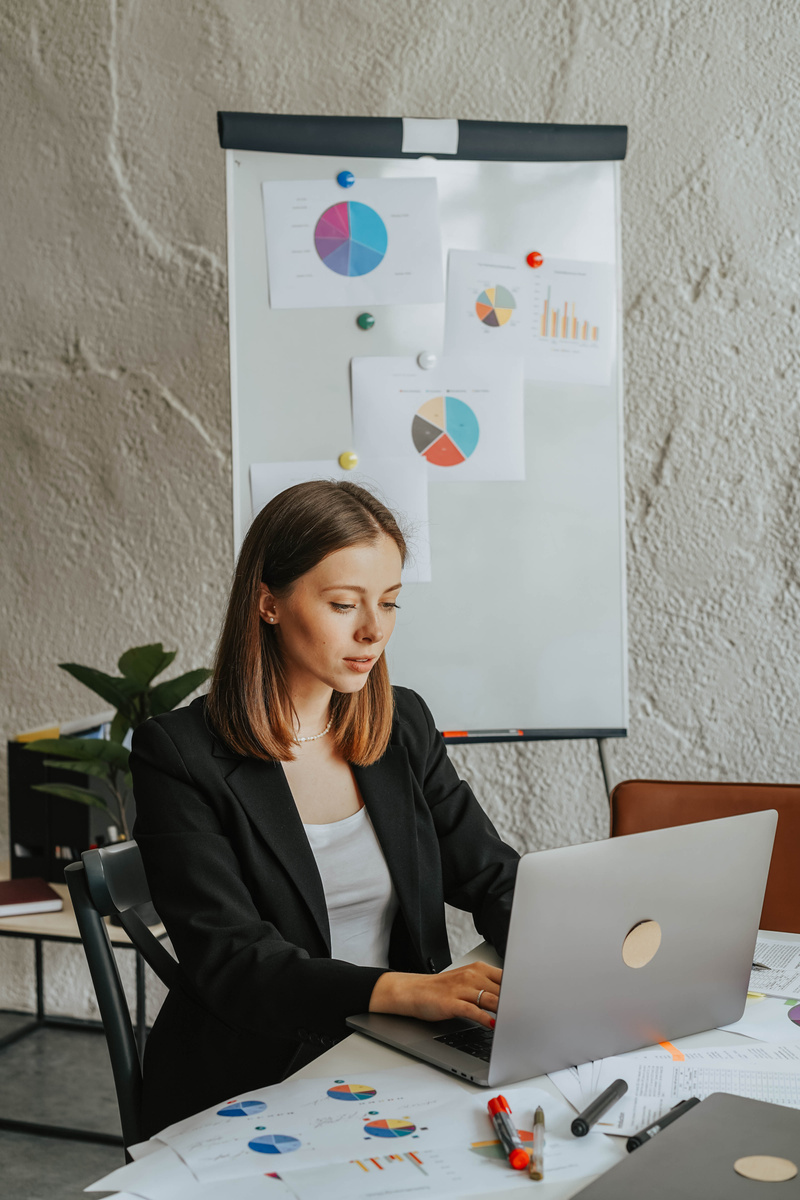 Beautiful Woman Working Inside an Office